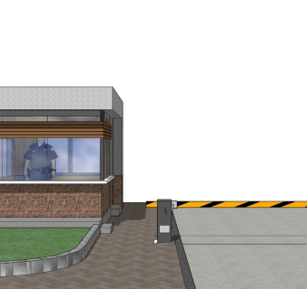 现代门卫室SU模型下载